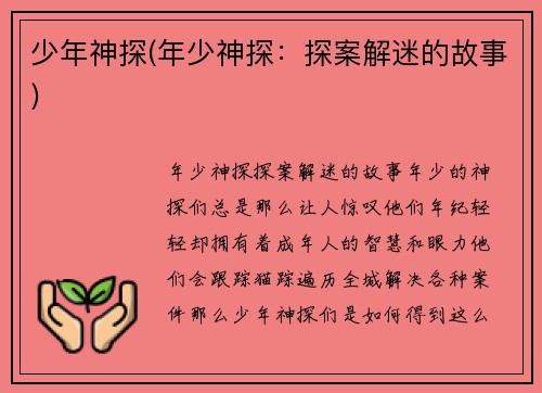 少年神探(年少神探：探案解迷的故事)